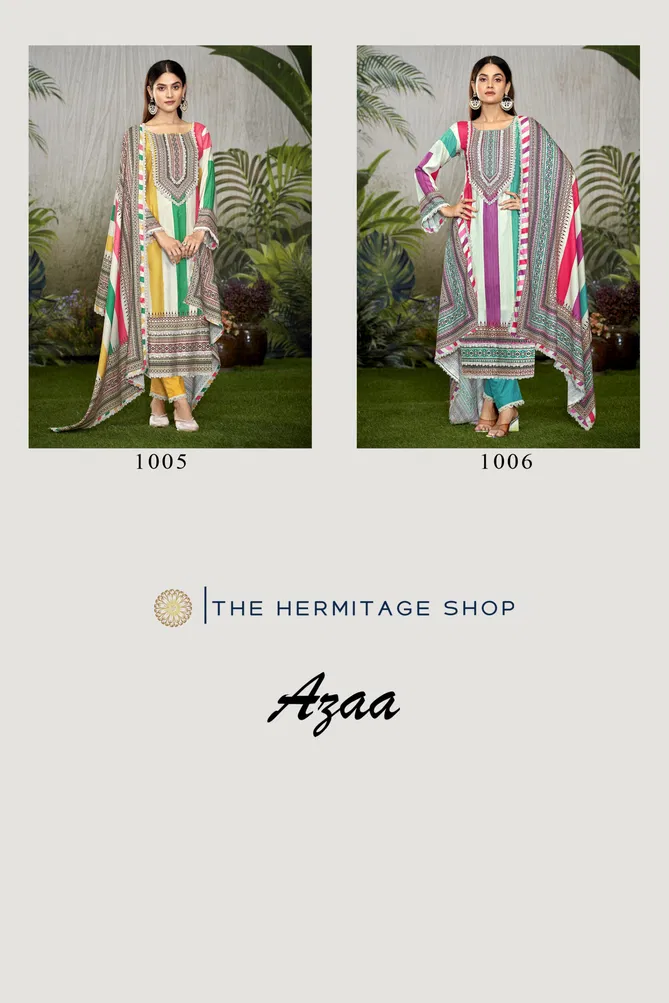 Azaa Vol 2 By The Hermitage Shop Viscose Cotton Dress Material Wholesale Online